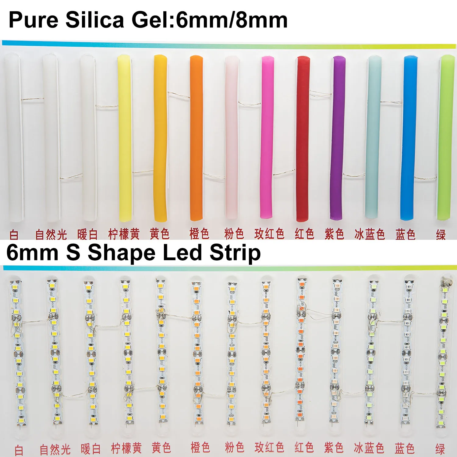 6mm 8mm 12mm S Buigbaar Aparte Nieuw Flexibele Siliconen Neon Strip RGB 12V Voor LED neon Teken Waterdicht IP67