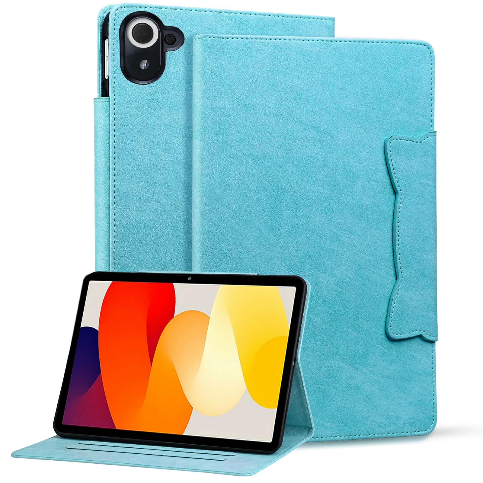 For Xiaomi Redmi Pad 8.8 2025 Case Cat Buckle Closure Leather Protective Stand Cover - Baby Blue
