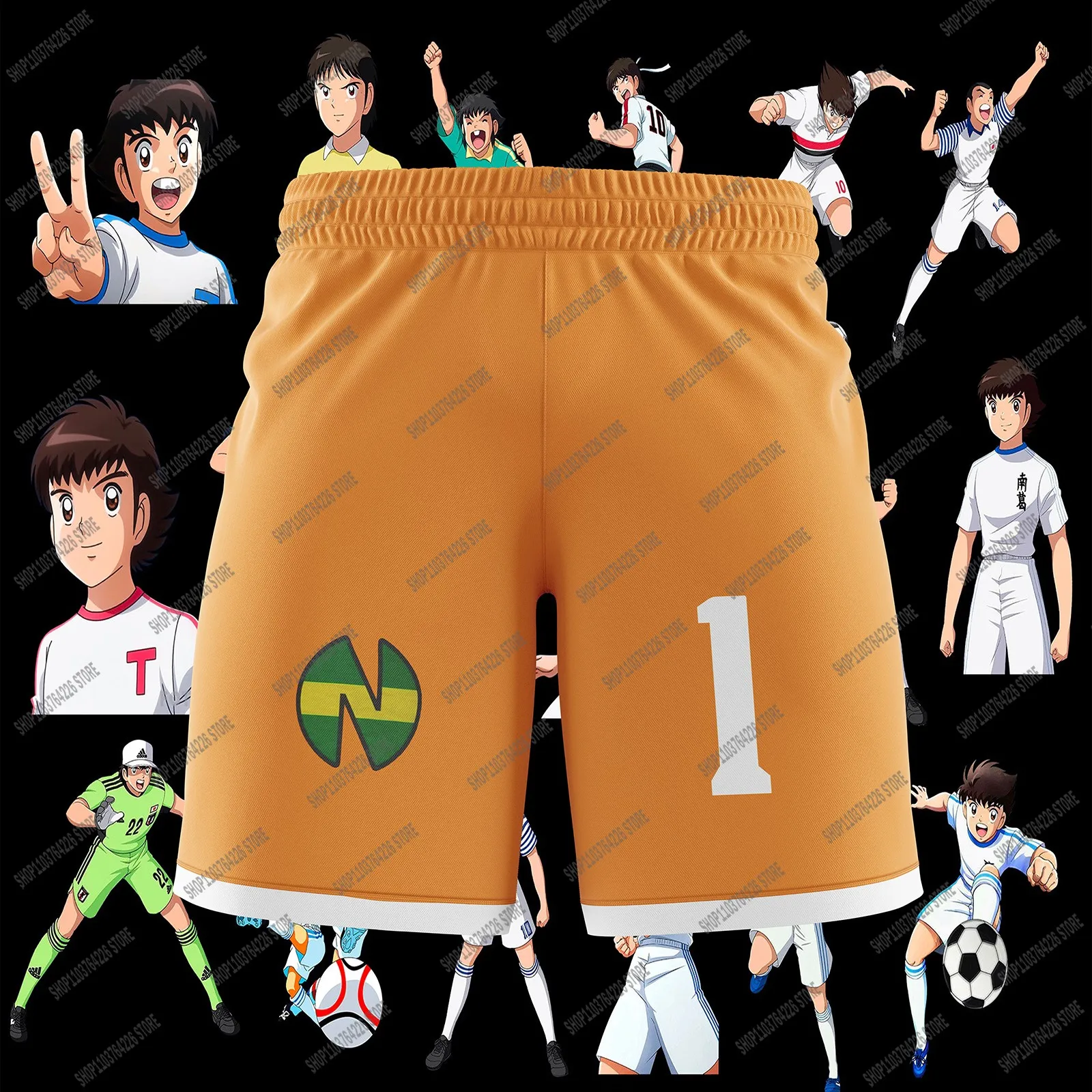 captain Tsubasa School Nansheng Olive And Benji Football Team Uniform Beach Pants Customized High Quality Clothing Customizable