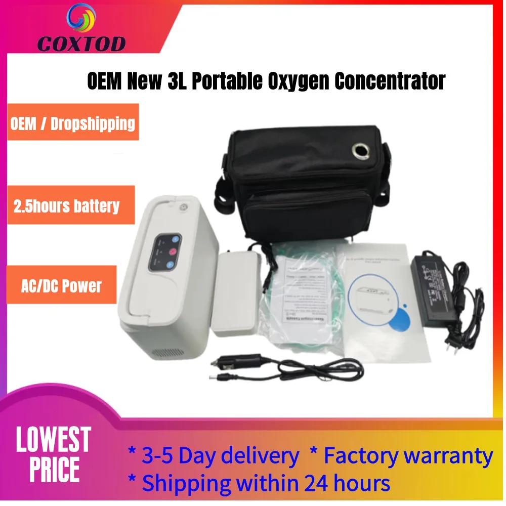 

COXTOD 2.5 Hours Continuous Battery Oxygen Concentrator Portable Oxygen Generator Oxygenerator Oxygen Chamber Household O2 Bar