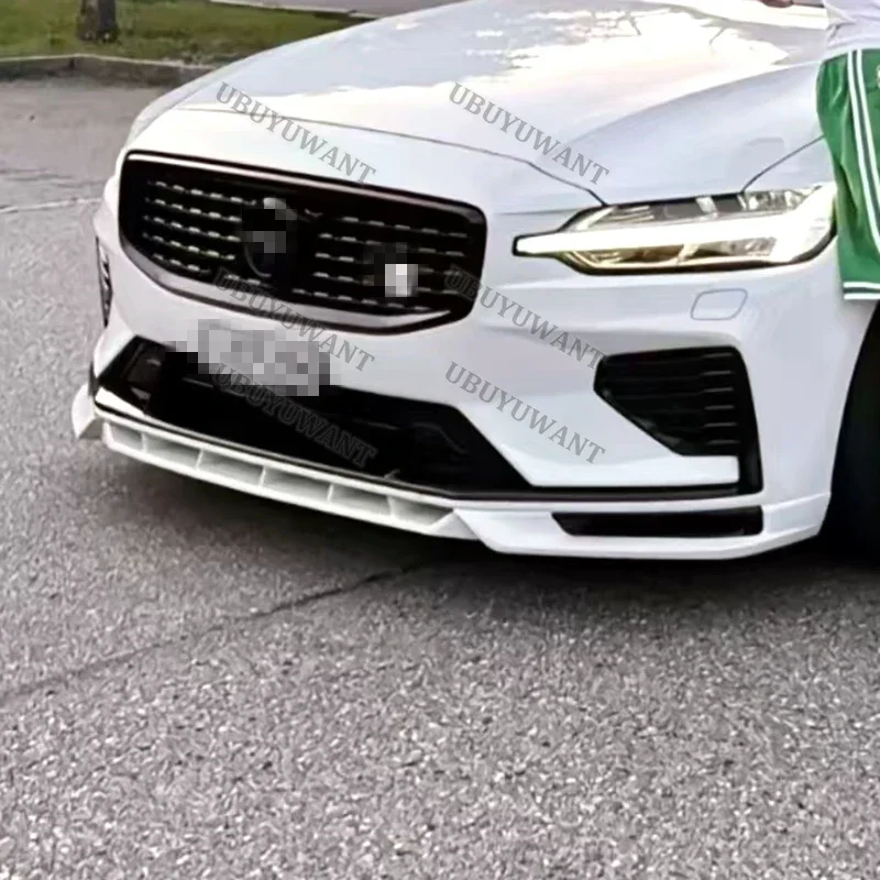 3 Pcs Car Front Bumper Lip Diffuser Splitter Body Kit Lower Bumper Protector For Volvo S60 V60 (Only For SPORT Style) 2020-2025 view 5