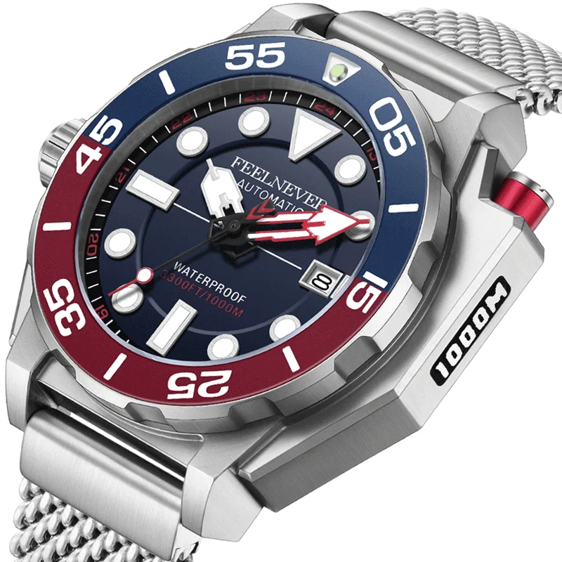 FeelNever klasyczny luksusowy męski automatyczny wodoodporny zegarek Top marka szafirowe szkło NH35A zegarki mechaniczne z mechanizmem męskim