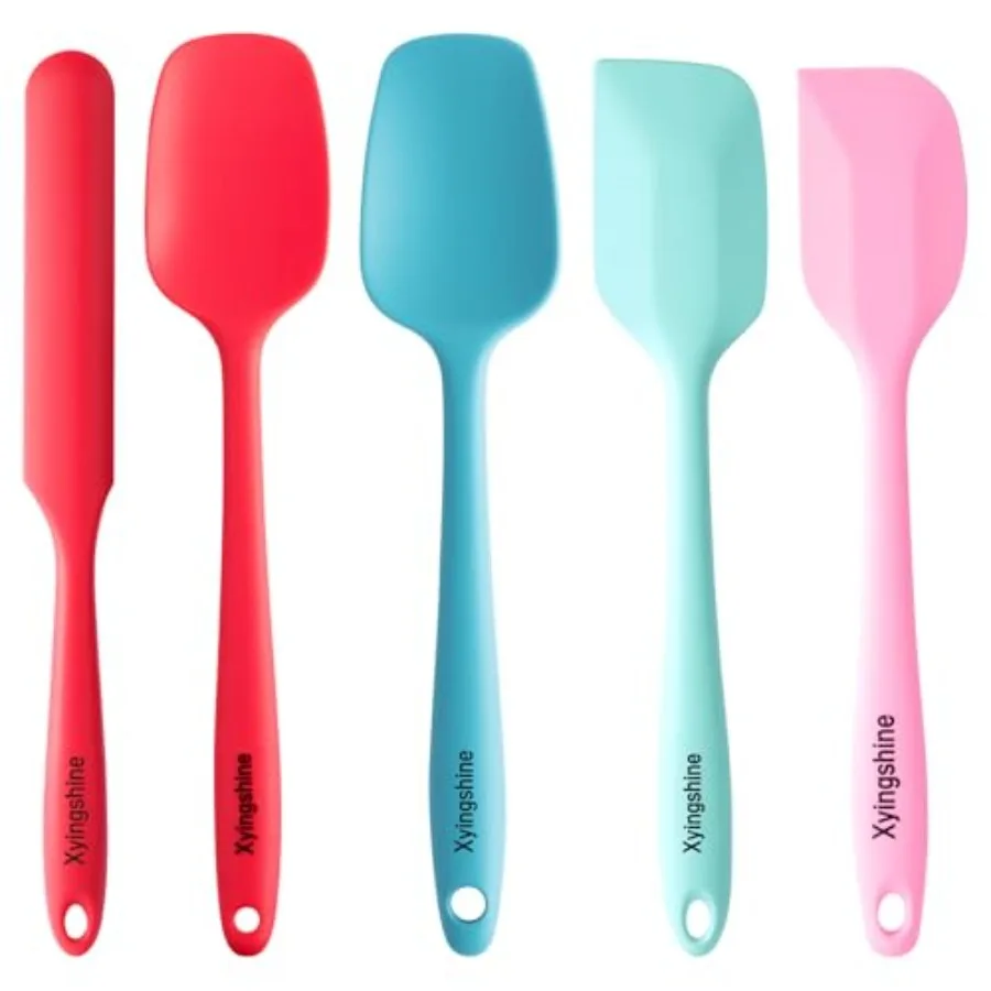 

5-Piece Silicone Spatula Set Food Grade Material Withstands Extreme Heat Up to 600°F Comfortable Ergonomic Grip for Safe and Ea