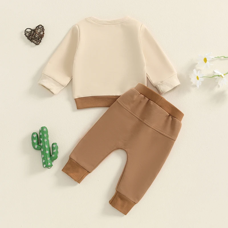 Conjunto de Sudadera con capucha y pantalones de Jogger para niño pequeño, chándal acogedor de 2 piezas, diseño de bloque de Color para bebé activo