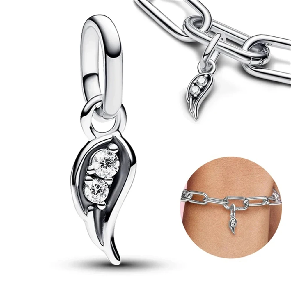 ME سلسلة أربع أوراق البرسيم سحر صالح 925 الأصلي سحر سوار المرأة 925 الفضة الخرز DIY مجوهرات #5