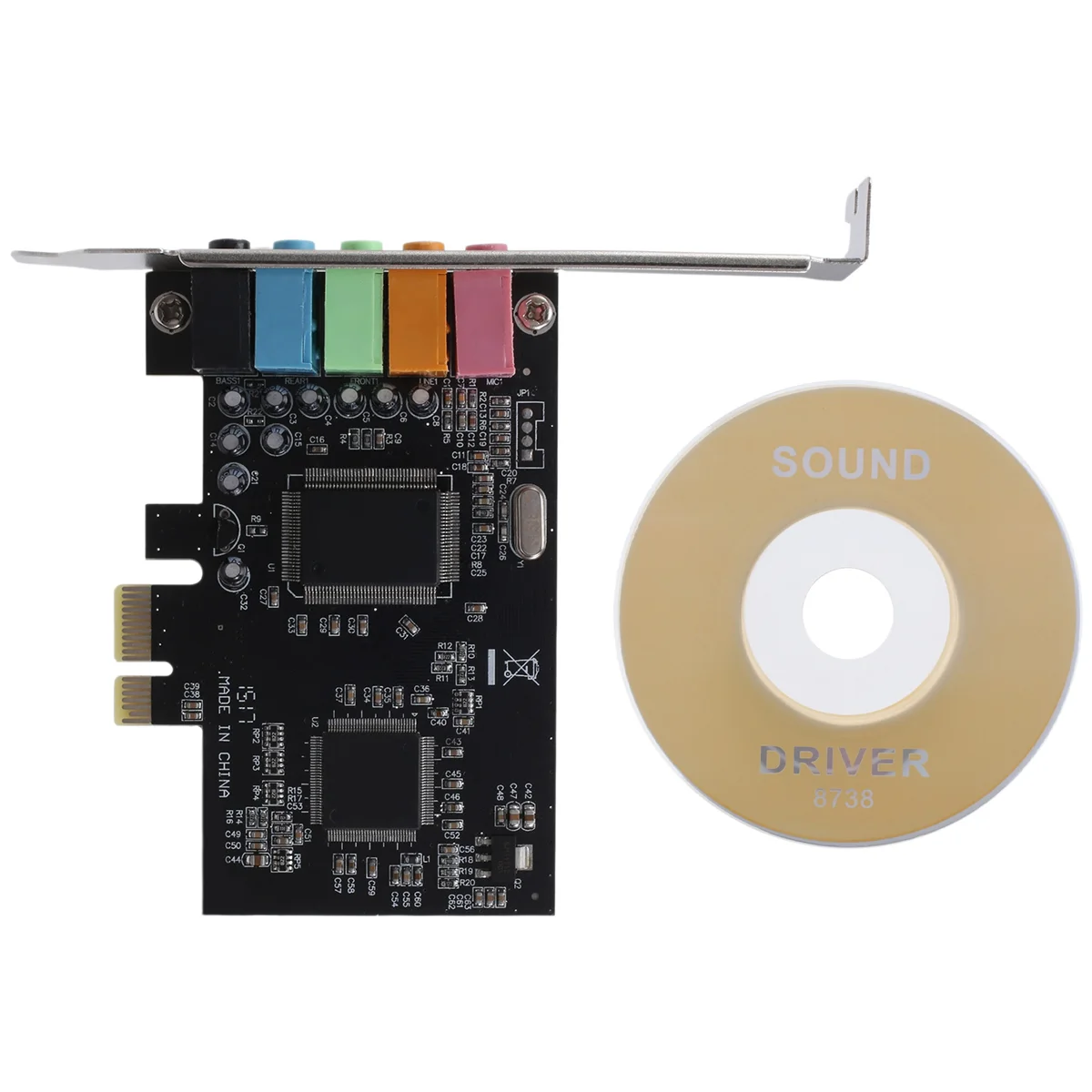 5.1 Internal Sound Card for Windows 10 with Low Profile Bracket, 3D Stereo PCI-E, CMI8738 Chip 32/64 Bit Sound Card PCI