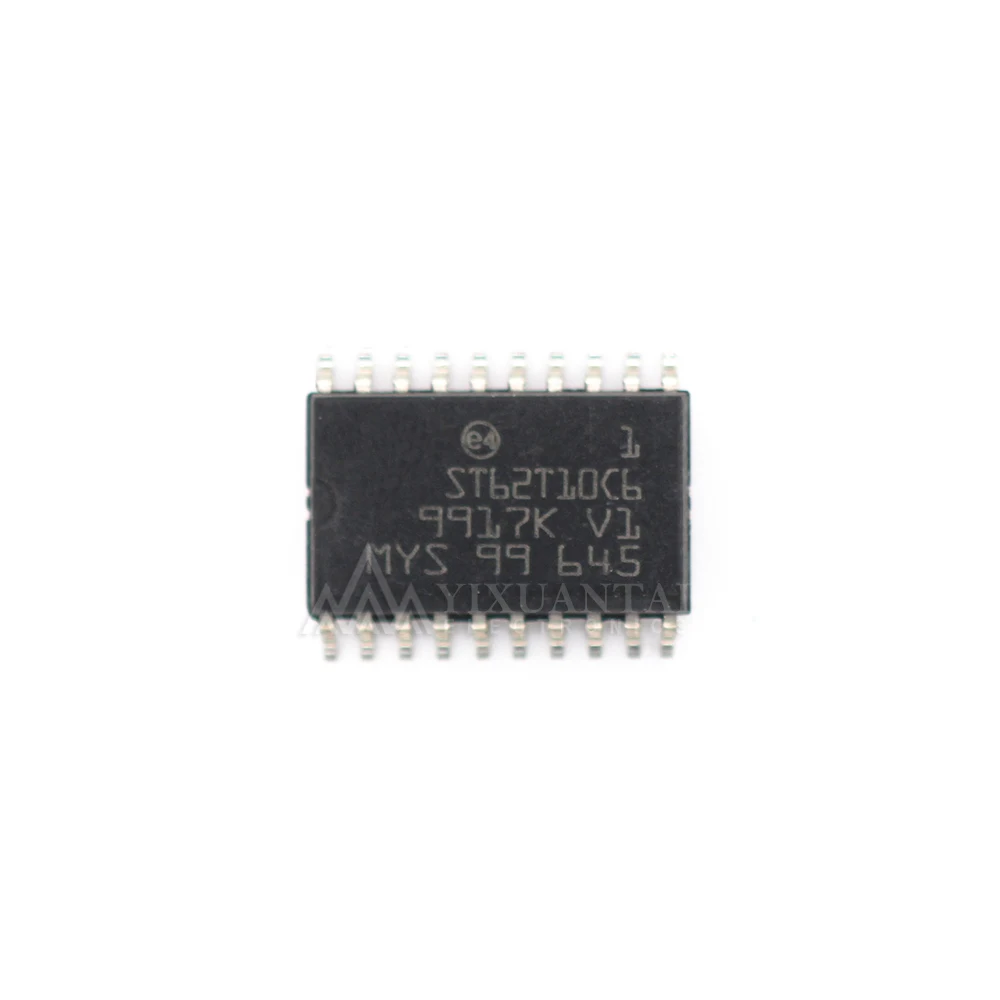 

5PCS/LOT ST62T10C6 ST62T10 Microcontroller, 8-Bit, OTPROM, ST6200 CPU, 8MHz, HCMOS, PDSO20 New