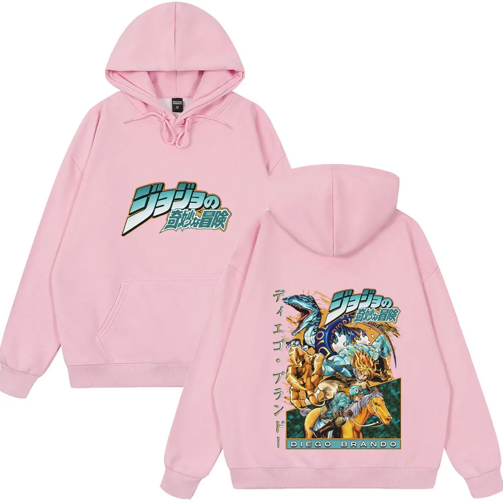 أنيمي جوجو مغامرة غريبة كرة فولاذية تشغيل دييغو براندو بلايز الرجال النساء ملابس عادية موضة طويلة الأكمام مضحك الشارع الشهير
