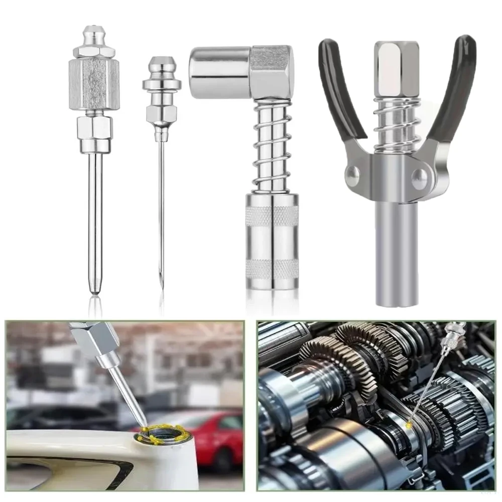 

Professional Grease Coupler Fitting Tool Coupler Two Press Easy To Push Accessories Quick Connect for Car Spare Parts Set