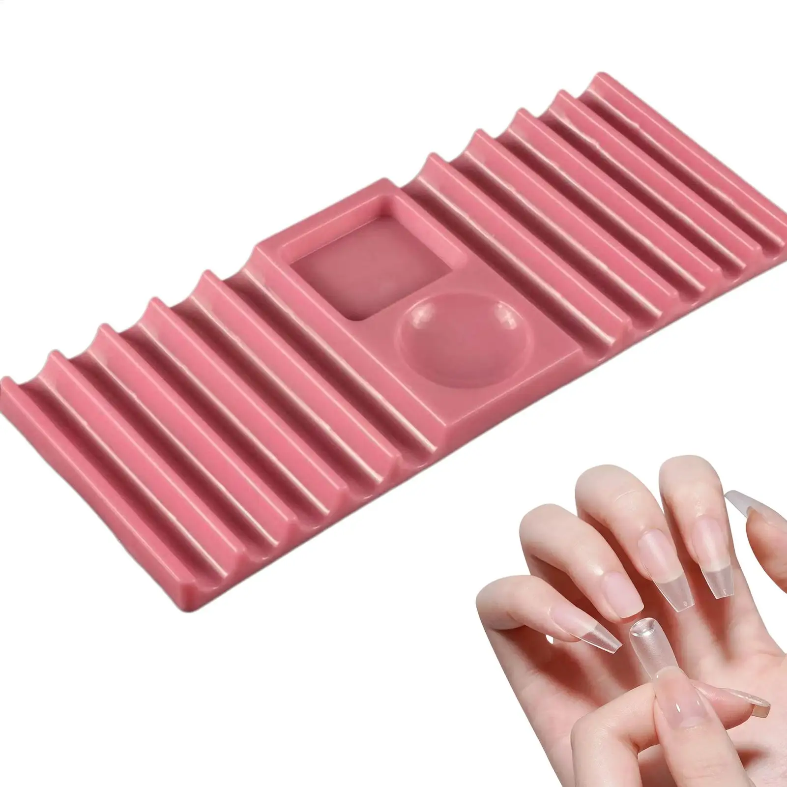 Nail Brush Holder Nail Arts Tools Storage Nail Brush Storage Non-slip Space Saving Double-Head Nail Painting Brush Holder Tray