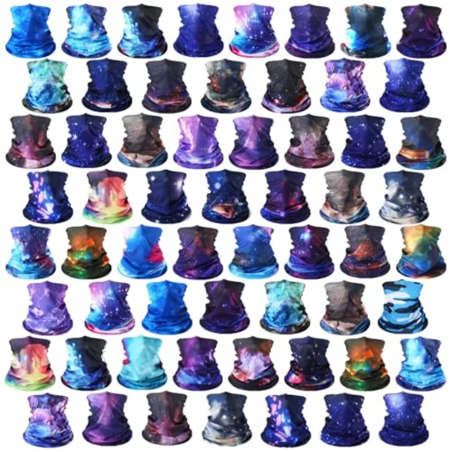 

Didaey 60 Pcs Neck Gaiter Bulk for Men Women Balaclava Face Mask Coverings Seamless Headwear Bandana UV Protection Neck Scarf