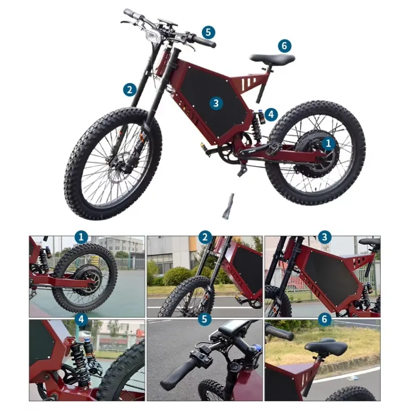 Modification Full Suspension Ebike 3000w 48v 24ah lithium ion battery bicycle  electric bike fat tires bike image 2