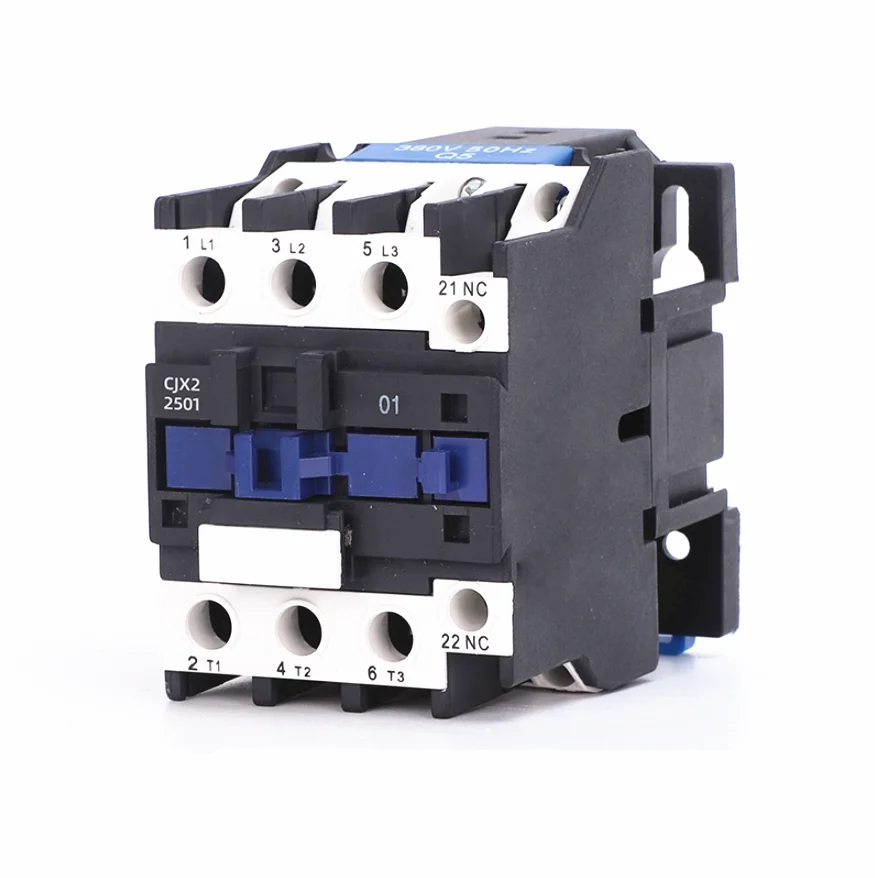 CJX2-2501 CJX2-2501Z DIN Rail Mount AC Contactor 3 Pole One NC AC/DC 24V 110V 220V 380V Coil 25A