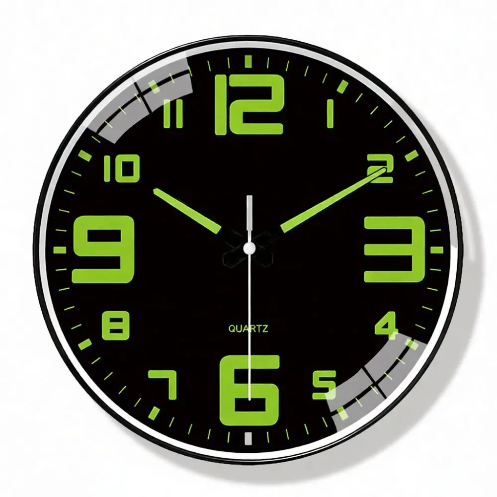 Modern Luminous Wall Clock 8 Inch Silent Non Ticking Quartz Clock Decorative Timepiece For Home Kitchen Bedroom Office Decor