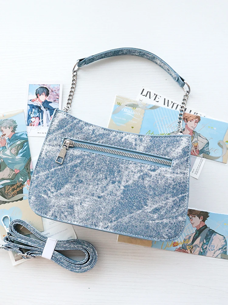 JIAERDI Harajuku Denim Messenger Bag Women Vintage Fashion Transparent Casual Ita Bags Female Japanese Kawaii Handbag Ladies