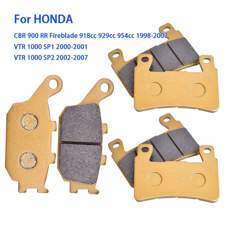 Jeu de plaquettes de frein avant et arrière, pour HONDA CBR900RR CBR 900 RR Fireblade 954cc 918cc 929cc 1998-2003 VTR1000 VTR 1000 SP1 SP2 2000-2007