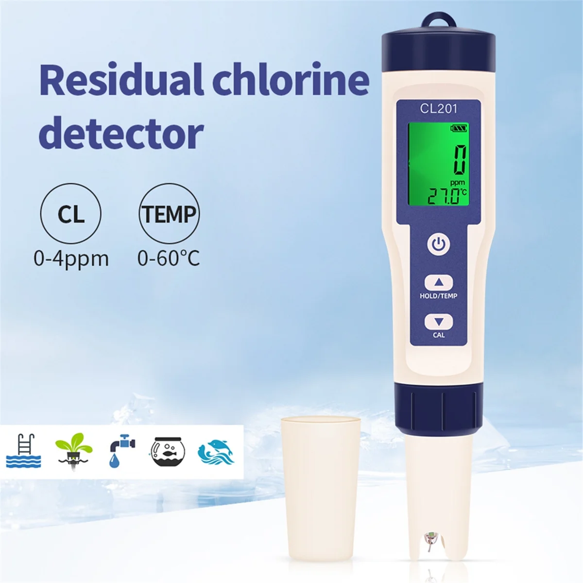 A04I جهاز اختبار جودة المياه 5 في 1 9909PHTDS الموصلية 5 في 1 قلم اختبار جودة المياه تربية الأحياء المائية خزان البحر مقياس الملوحة #5