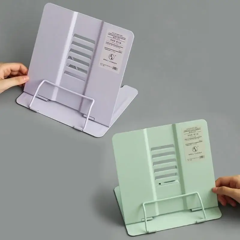 F42D Morandi có thể điều chỉnh kim loại đọc sách chủ sở hữu bookend hỗ trợ tài liệu kệ máy tính bảng công thức công thức