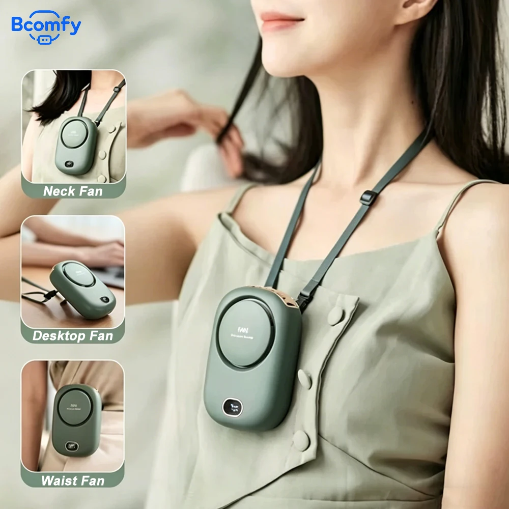 

Portable Hanging Neck Fan Mini Fans with Adjustable Lanyard Bladeless USB Rechargeable Sports Cooling Fan for Kids Travel