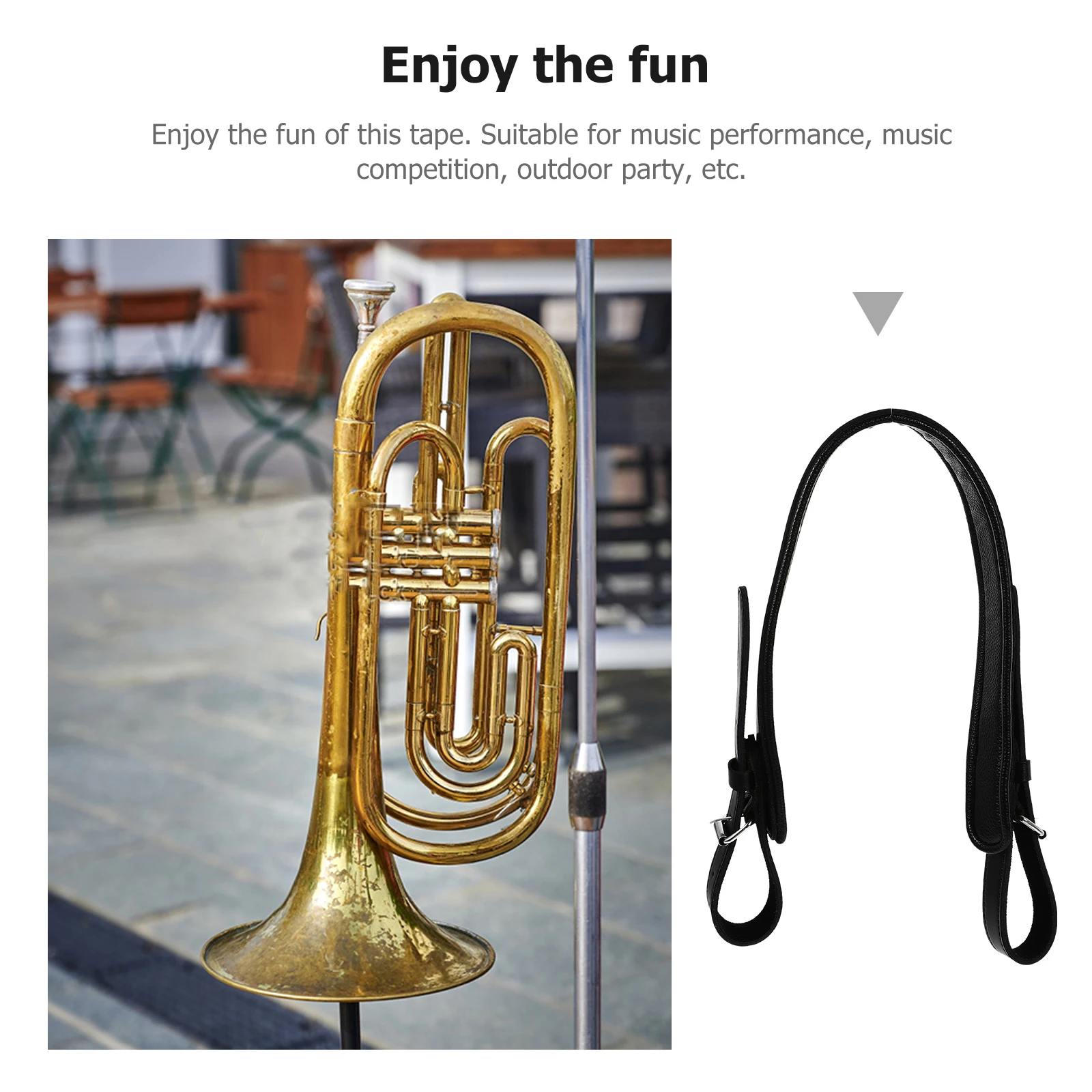 

1pc Adjustable Tuba Strap Durable Wear-Resistant Comfortable Shoulder Belt For Music Performance Party (Black)
