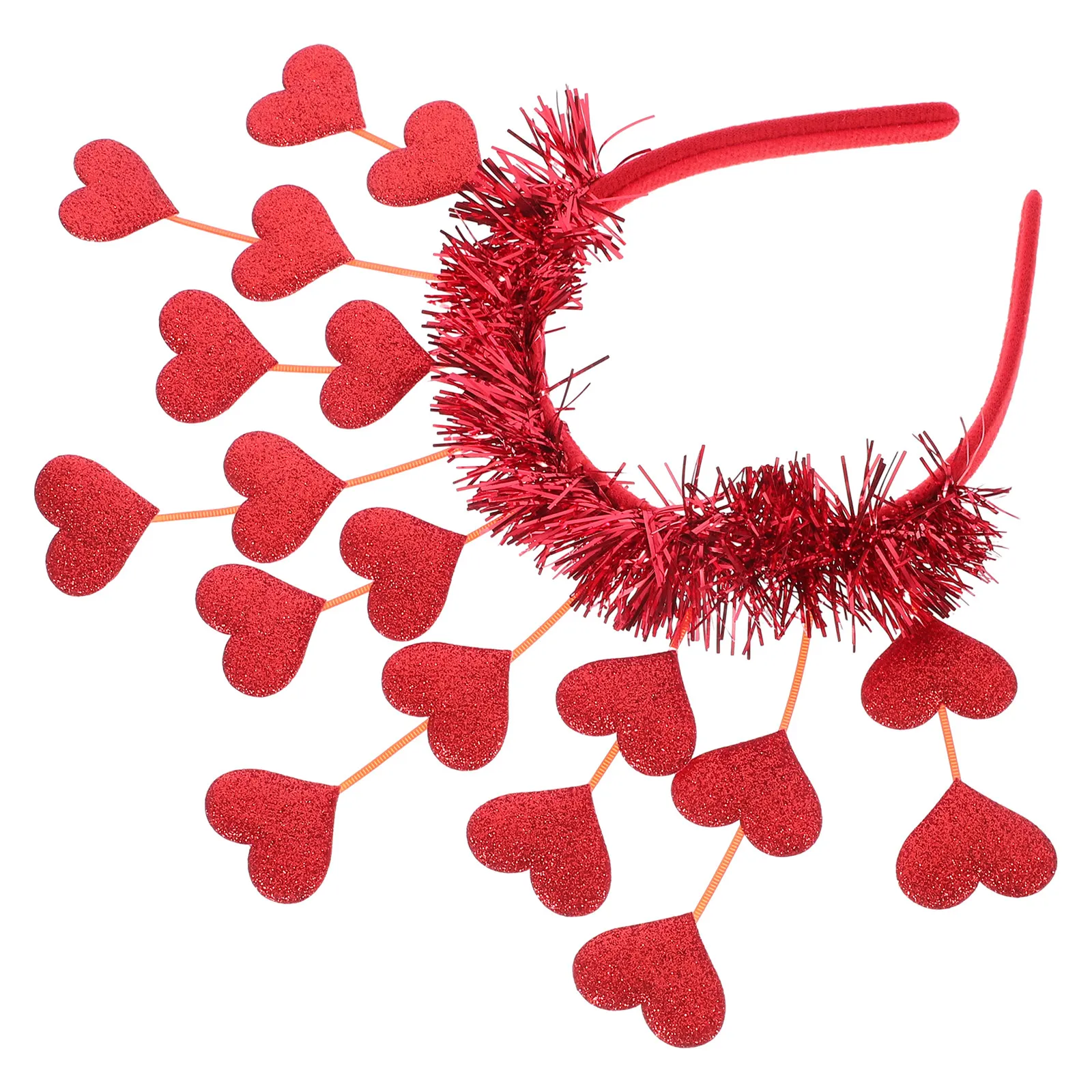 

Повязка на голову с красными сердечками ко Дню святого Валентина, декоративные аксессуары для волос для вечеринок, романтическая повязка на голову в форме сердца, женские аксессуары для волос