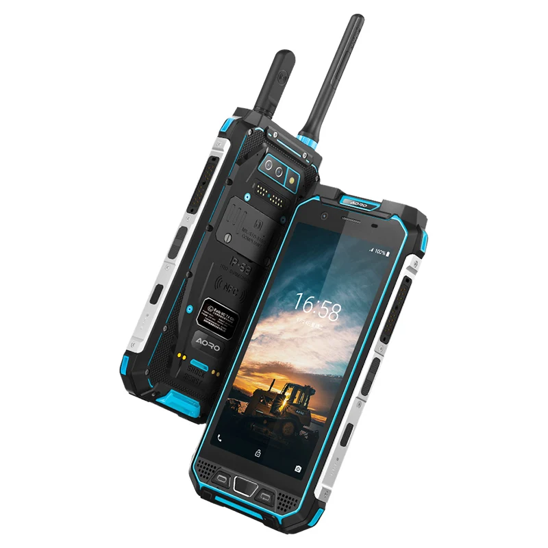 AORO M5 Digital Analog 4G Dmr Radio Intrisically Safe Zone 1 Division 21 Ex IECEx Explosion Proof Walkie Talkie Rugged Phone