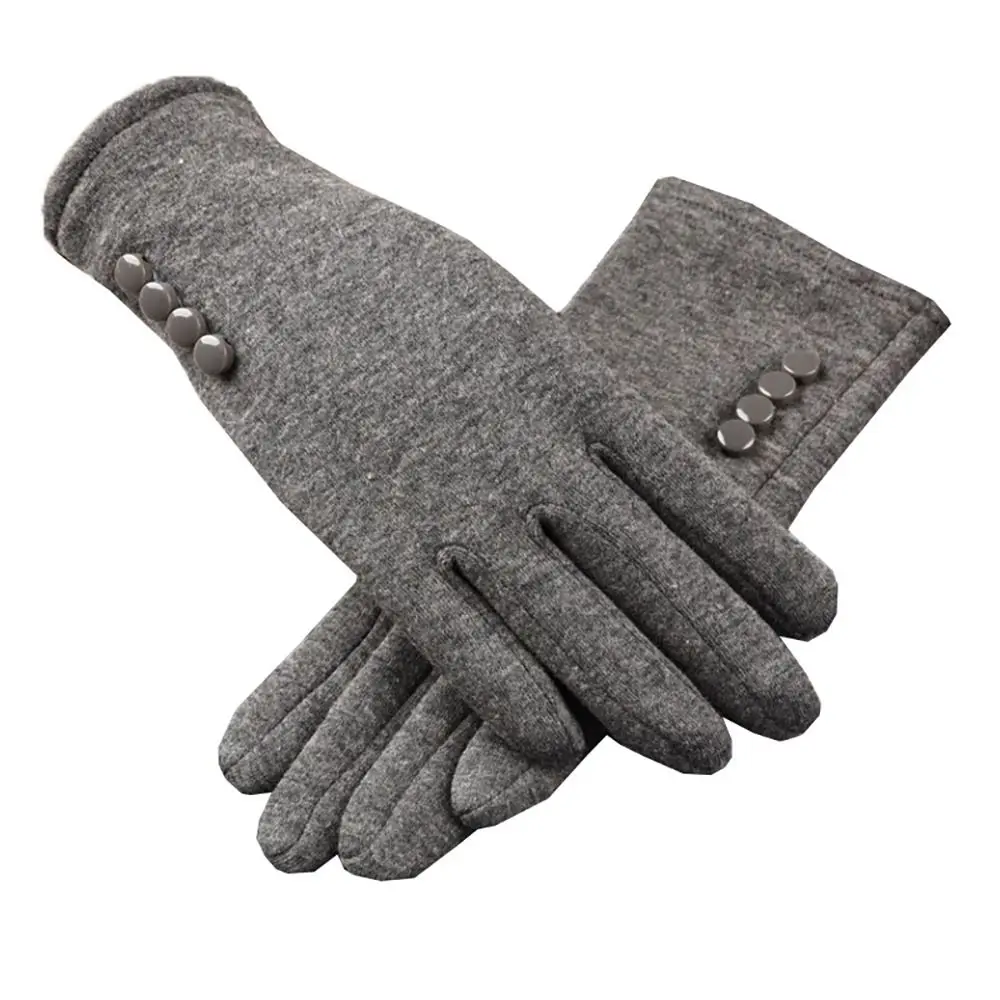 New Fashion Thick Plush Full Finger Mittens Fleece Solid Color Furry Warm Mitts Touch Screen Gloves Outdoor Sport
