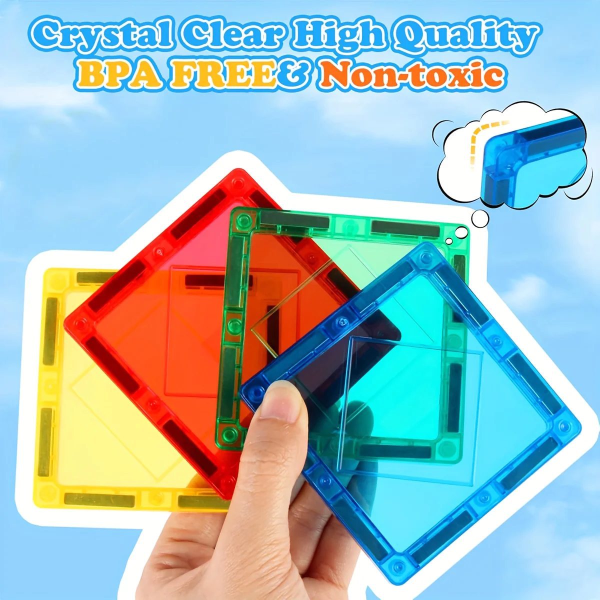 مكعبات بناء مغناطيسية كبيرة الحجم وأوراق مغناطيسية لألعاب الأطفال اليدوية ومجموعات البناء وهدايا عيد الميلاد والعام الجديد
