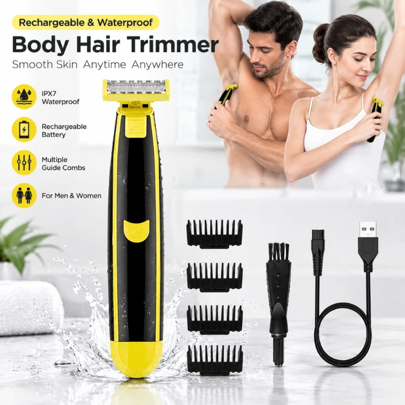 Universal 2 in 1 Electric Beard Body Hair Trimmer Men and Women Trimming Shaver Electric Hair Shaver for Household RV Travel Use