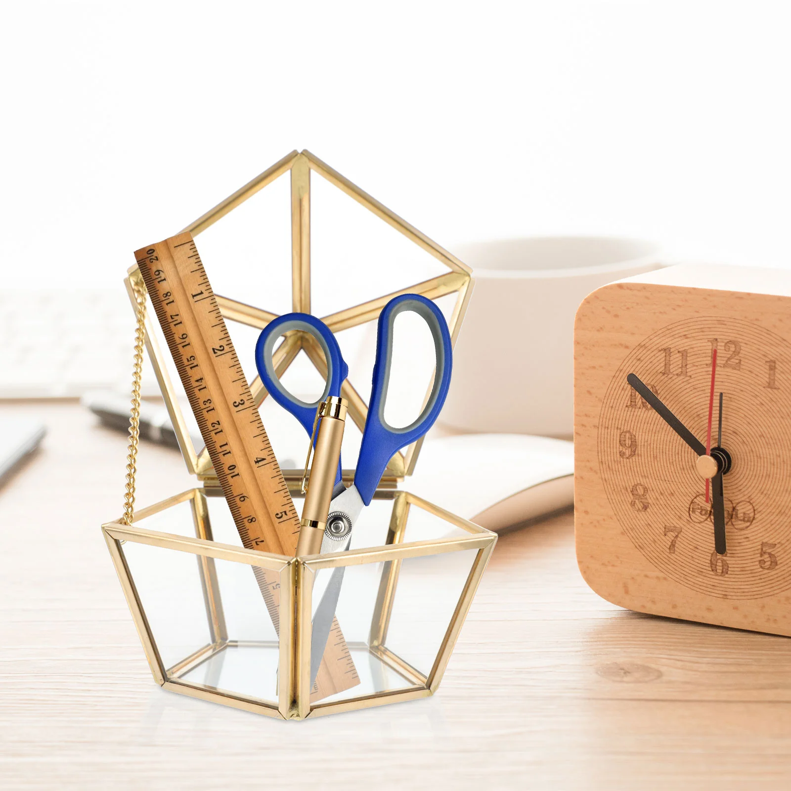 

Glass Storage Box Transparent Ring Holder Retro Style Jewelry Girl Versatile Earrings Case DIY Wedding Container