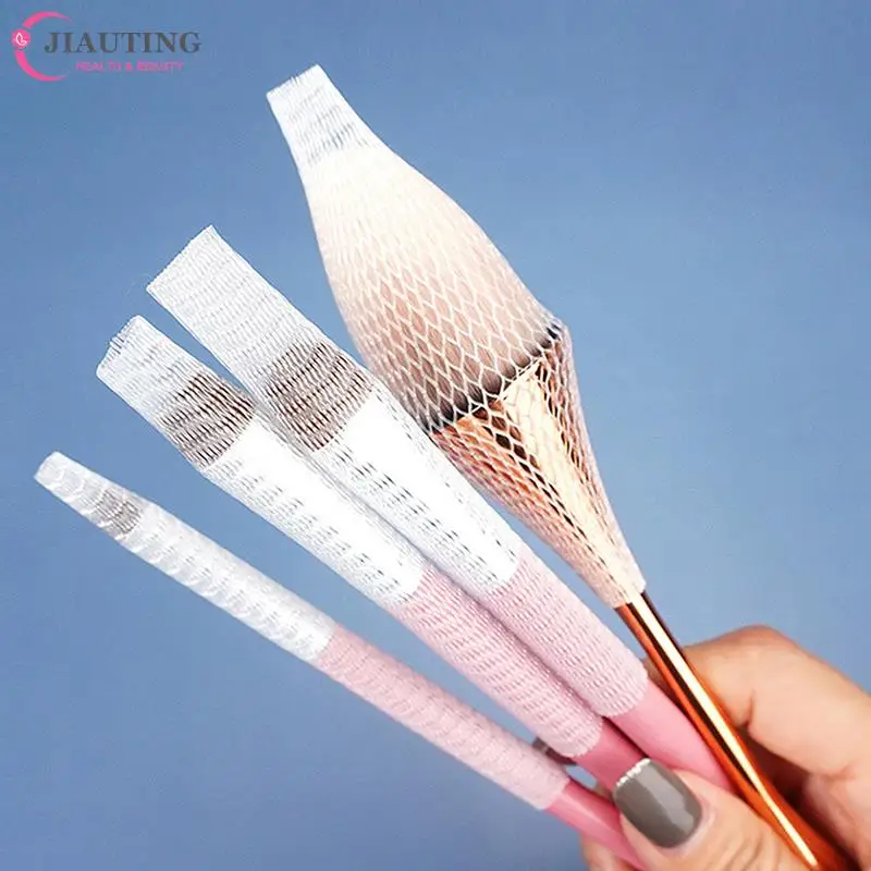 20 Stück Mesh flexible Netz schutz Abdeckung Scheide Schönheit weiß Kosmetik Make-up Pinsel Schutz bequem Brochas Maquill aje Werkzeug