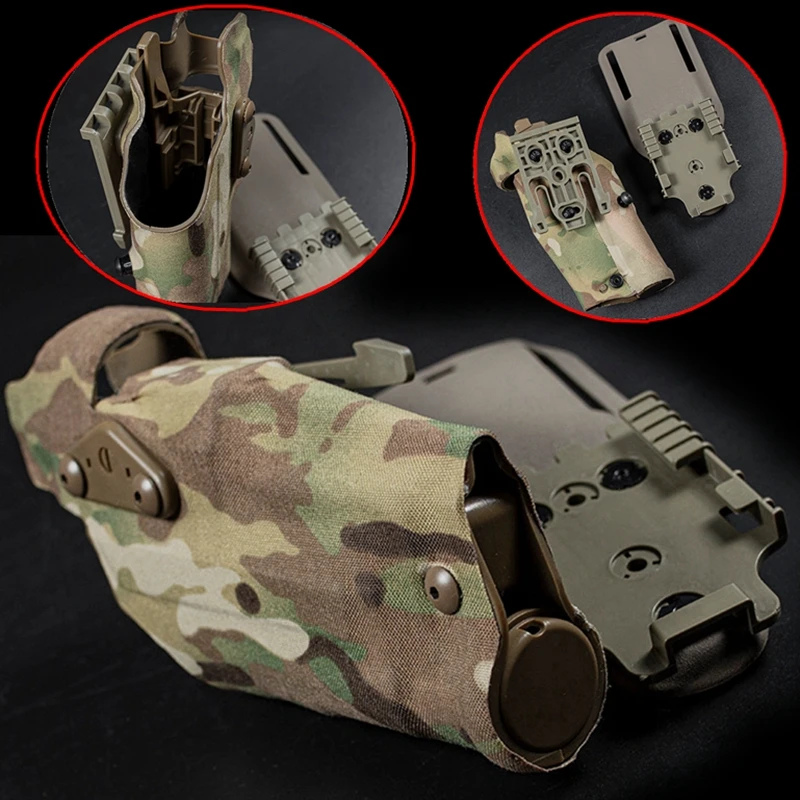 G17 19 with X300 Flashlight Bearing Pistol Holster Quick Locking System Thigh Strap Tactical Belt Gun Holster Pistol Holder