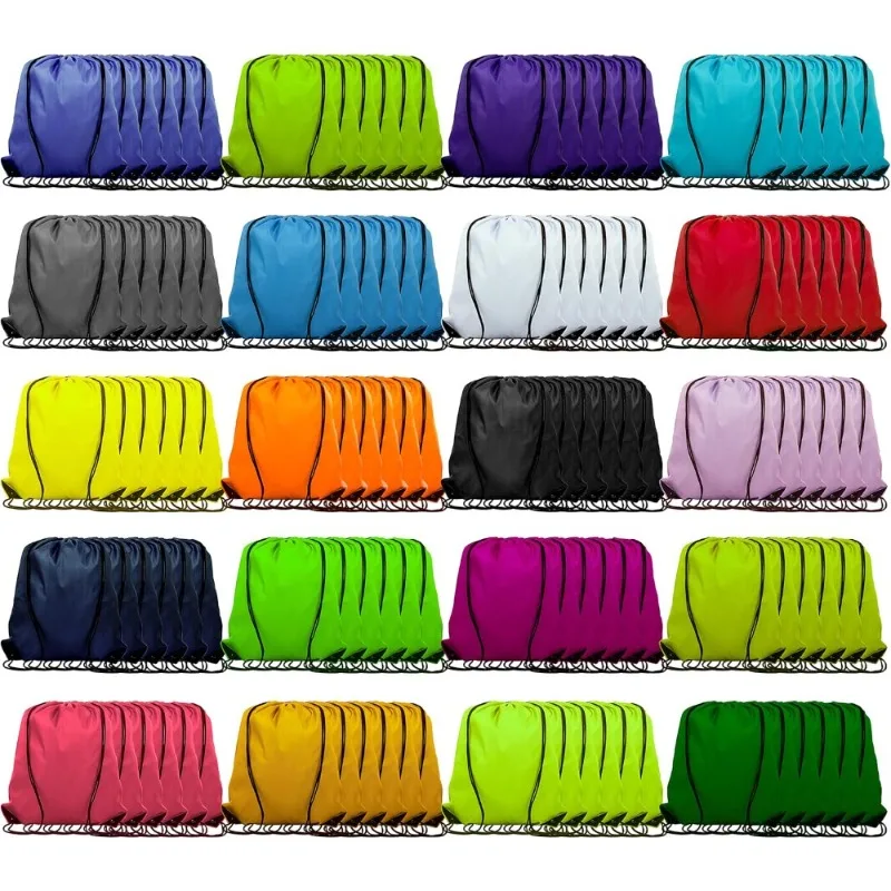 

120 Pcs Bulk Drawstring Backpacks Sports Sackpacks Gym Bags for Women Men Outdoor Activities