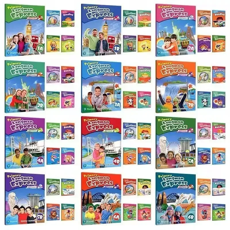 Primary Longman Express 1A-6B Textbook +4 Workbooks Send Audio  Books for Kids in English