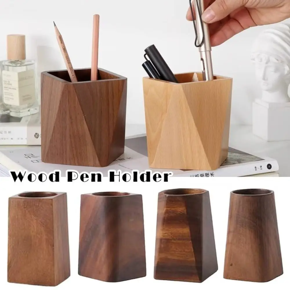 

Высококачественный деревянный держатель для ручек, вместительный портативный контейнер для ручек, настольный органайзер, к школе
