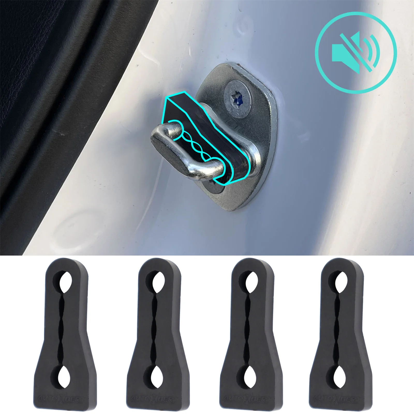 Car Door Lock Sound Deadener Damper Buffer For Hyundai Verna Elantra GT Accent i20 i30 Rattling Screaks Deaf Soundproofing seal 