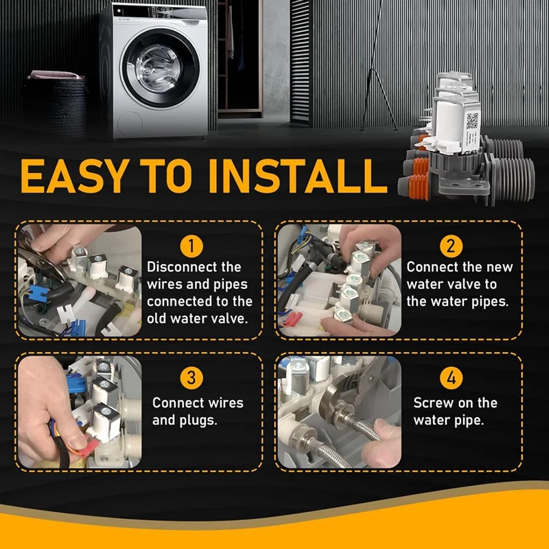 Válvula de entrada de agua para lavadora, accesorio para WT1101CW, WT4870CW, WT7200CW, Kenmore 79631522211, 5221EA1008F, AJU73213301