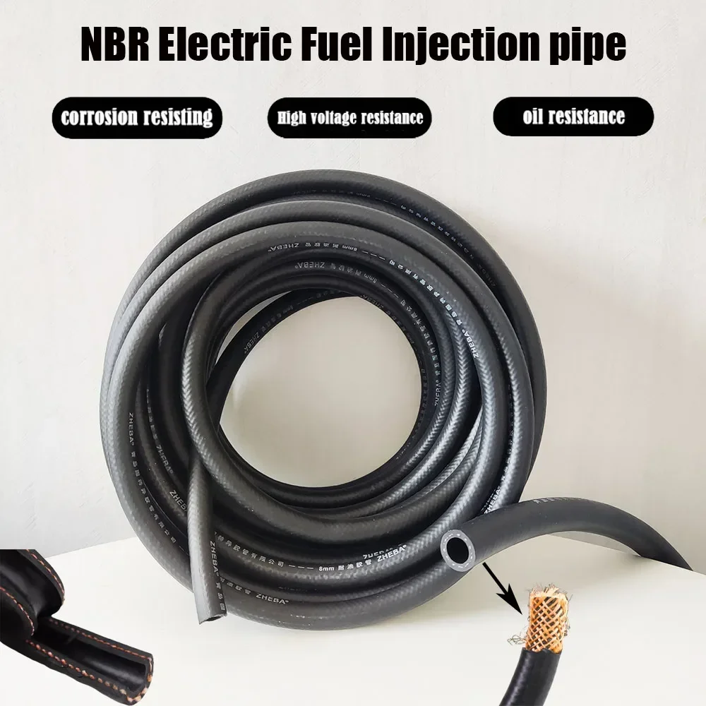 

1M Petrol Diesel Oil Resistant Rubber Hose Tube NBR Flexible High Pressure Automobile Fuel Injection Pipe id 4-25mm Fuel Line