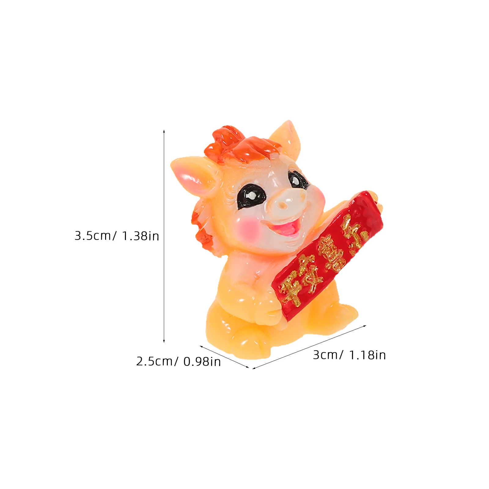 6 قطعة تماثيل حصان مصغرة 2026 الصينية زودياك تمثال راتنج لمهرجان الربيع ديكور المنزل سطح المكتب كعكة توبر محظوظ الحيوان