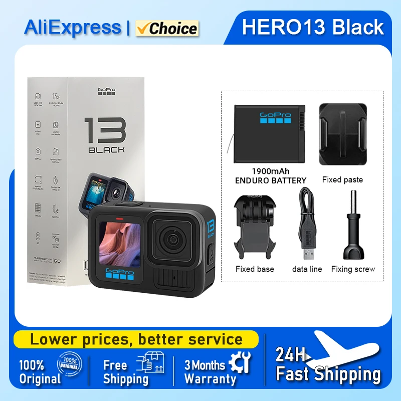 GoPro HERO13 Cámara de acción negra Go Pro 13 Cámara de ciclismo antivibración 5.3K