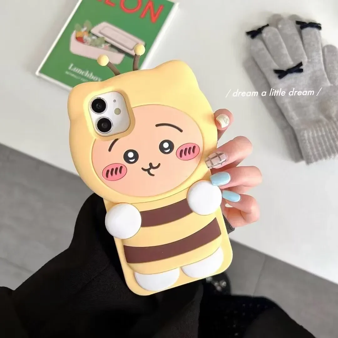 الإبداعية ليتل النحل الكرتون لطيف قضية الهاتف آيفون 16 15 14 13 12 11 برو ماكس سيليكون لينة غطاء