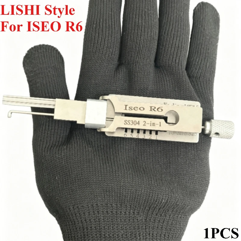 Iseo R6 2-in-1 Decoder Pick Tool SS304 Stainless Steel Precision Locksmith Entry Device for Professional Emergency Door Opening