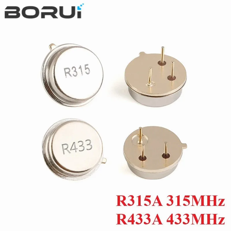 10pcs 315MHz 433MHz Resonator Crystal Oscillator R315A R433A Quartz Through Holes Surface Acoustic Wave Oscillator KIt Round