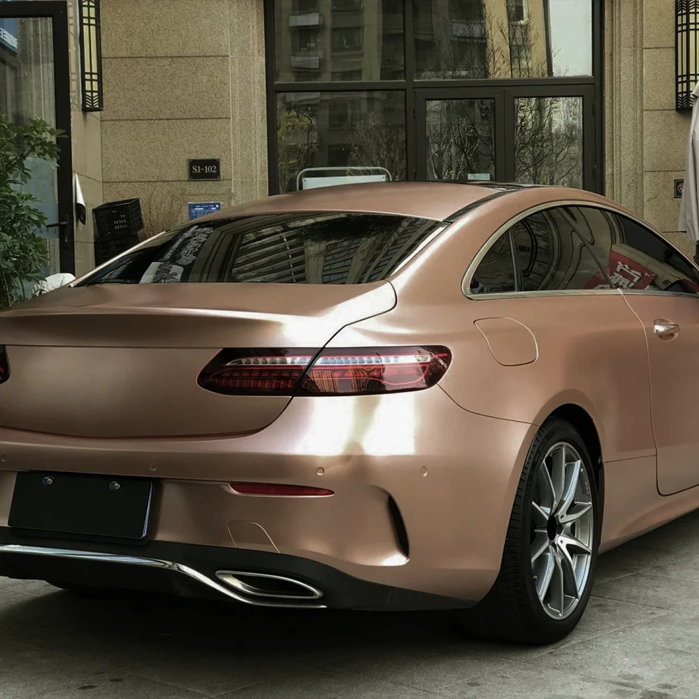 Car Wrap Vinyl Film Matte Metallic Rose Gold Bubble Free Sticker PET Auto Body Self Adhesive Sticker Car Accessories Decoration