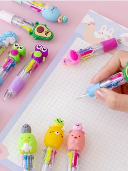 10/15/20支/包 可愛卡通4色迷你原子筆 卡哇伊獨角獸火烈鳥伸縮文具禮物 學校辦公用品 8 最佳銷售 禮物籃 - №1