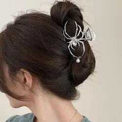 Big Sliver Spider Hair Claw Clips For Women,Strong Hold Hair Jaw Clips For Thick Thin Hair,Halloween Hair Accessories