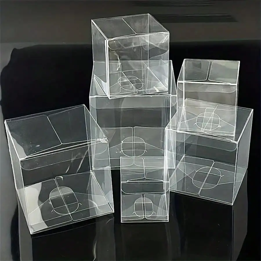 

10pcs Transparent PVC Gift Packaging Plastic Boxes 10cm/12cm/15cm Large-sized Engagement Box Birthday Party Storage
