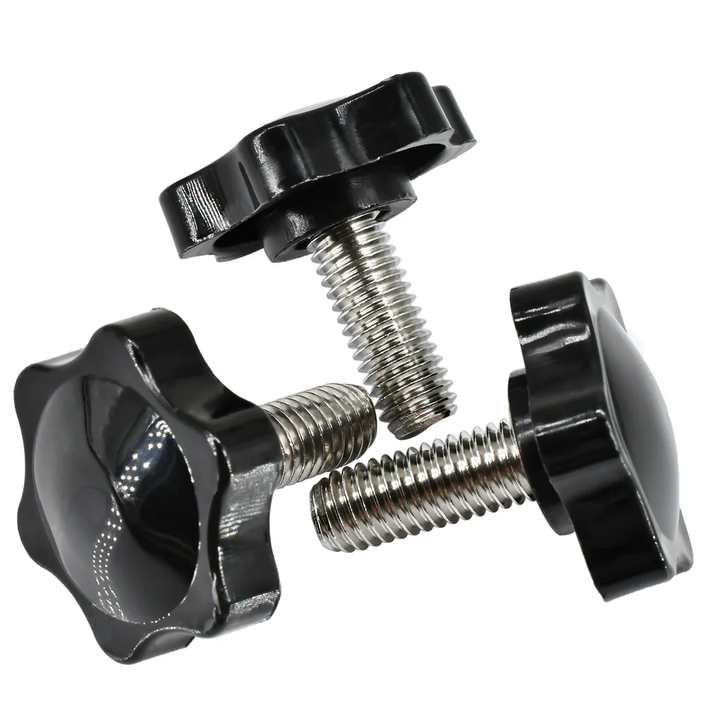 M4 M5 M6 M8 M10 M12 Black Plastic Star-Shaped Bakelite Thumb Screw Hand Knob Bolts Head Bolt Tightening Thumb Screw 1Pcs-10Pcs