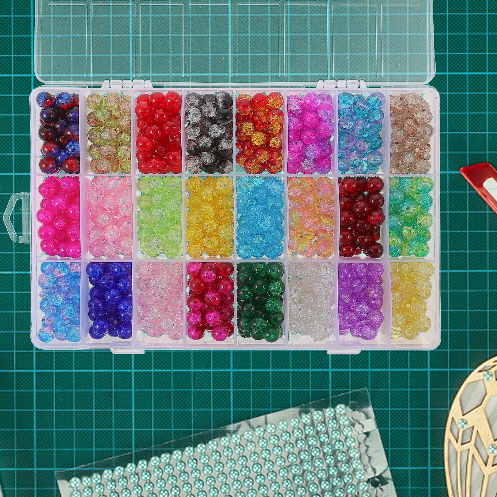 

1 Box Of Glass For Jewelry Making Diy Crafts Decorative Loose Beads Bulk Colored Round Spacer Beads For Necklace Bracelet