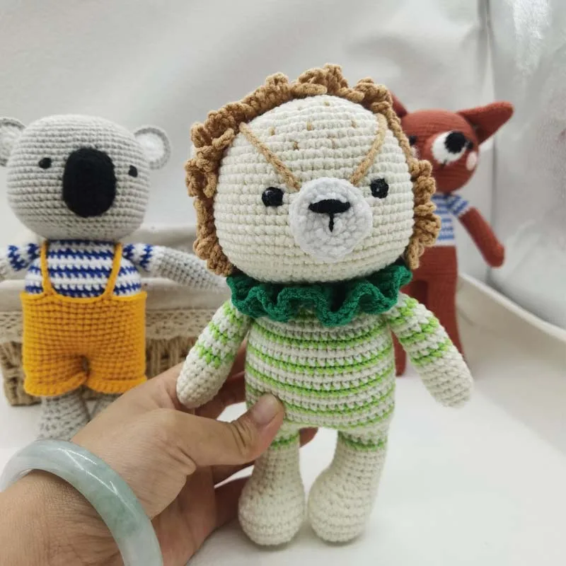 Muñeco de peluche de ganchillo para bebé, León, Koala, zorro, animales de punto, decoración de habitación infantil, regalo de cumpleaños